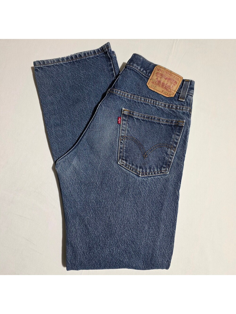 Levi's 517 Bootcut Jeans 33x32 Men's Medium Wash 100% Cotton Rigid Denim Mexico